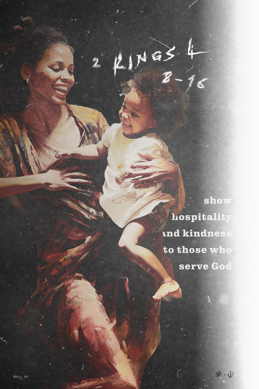 A design inspired by 2 Kings 4:8-16, illustrating the Shunammite woman’s hospitality, God’s unexpected blessing, and the theme of divine provision and faithfulness in response to generosity.